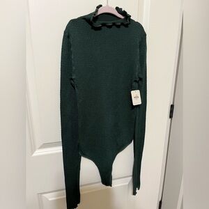 Free People forest green bodysuit XS
